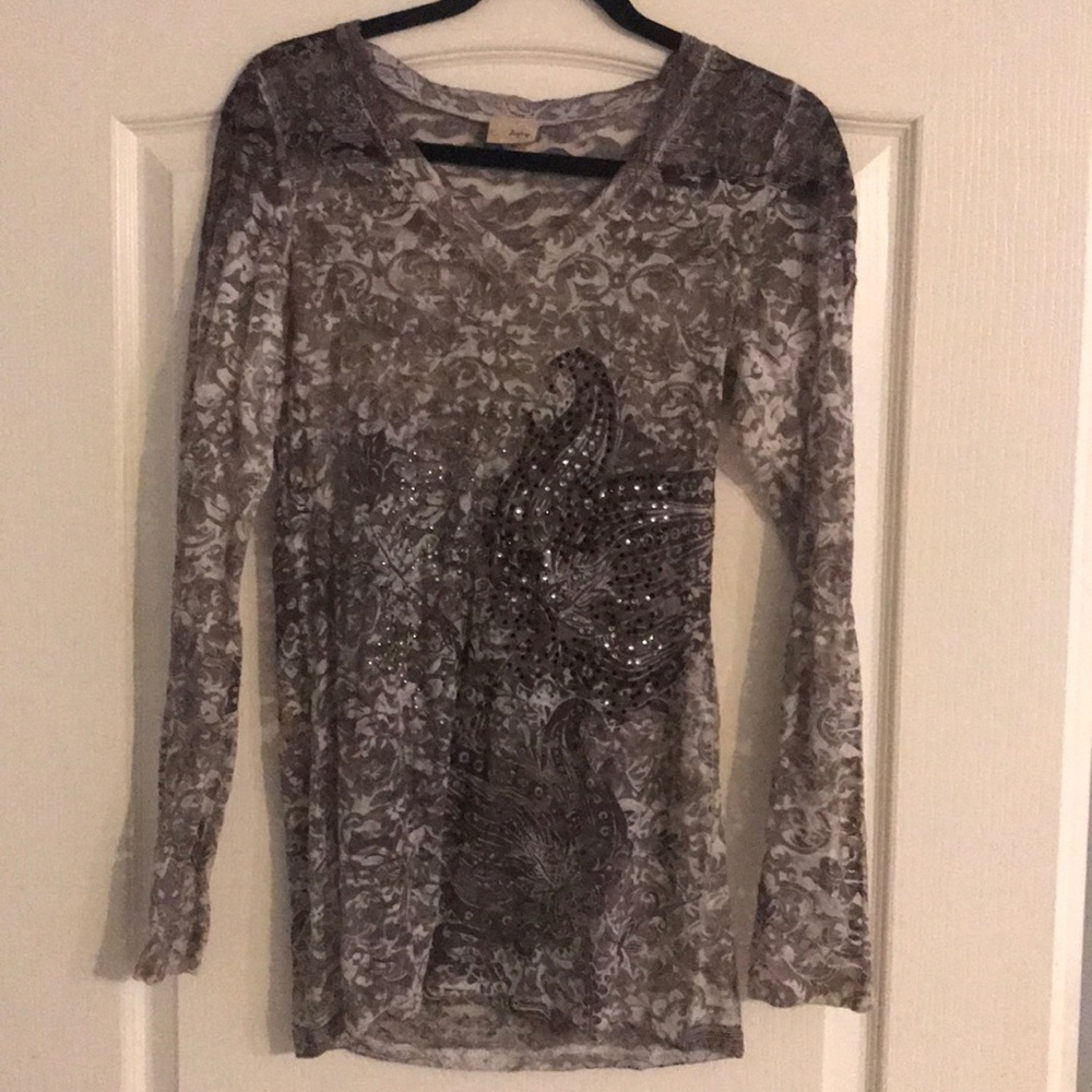 Sheer lace and sparkly top